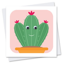 STR907 wenskaart Stripey Cats - Casey cactus