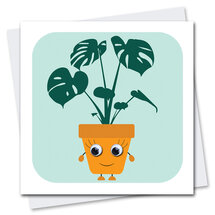 STR931 wenskaart Stripey Cats - Holly House Plant