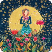 BAR302 Jehanne Weyman kaart - vrouw met bloemen