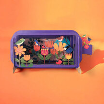 MIB320 Message in a Bottle kaart - bloemen en vogel