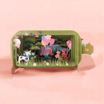 MIB327 Message in a Bottle kaart - honden en ballonnen