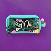 MIB330 Message in a Bottle kaart - 30 jaar bloemen