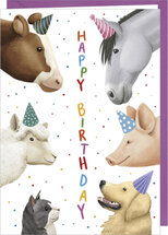 D093 - wenskaart Rosie Hilyer - happy birthday - boerderijdieren