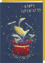 D103 - wenskaart Jehanne Weyman - happy birthday - hoge hoed