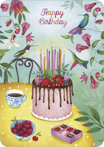 C133 Mila ansichtkaart - happy birthday taart