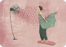 C219 Anne-Sophie Rutsaert ansichtkaart - hartjes