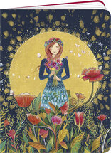 KOL073 Schrift van Jehanne Weyman - vrouw met bloemen (10,5 x 15 cm)