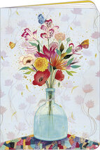 KOL076 Schrift van Jehanne Weyman - bloemen op vaas (10,5 x 15 cm)