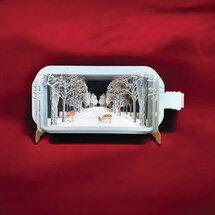 XMIB122 Message in a Bottle kerstkaart - bos en sneeuw