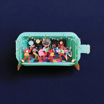 XMIB131 Message in a Bottle kerstkaart - party