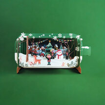 XMIB139 Message in a Bottle kerstkaart - sneeuwpop