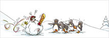 kerst CT218 Cache-Cache uitklapbare kerstkaart - pinguins