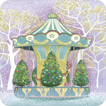 kBA656 Jehanne Weyman kerstkaart - carrousel
