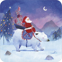 kBA669 Izou kerstkaart - kerstman en ijsbeer