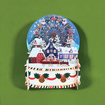 xpop051 pop-up kerstkaart - kerstdorp