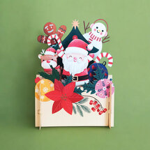xpop058 pop-up kerstkaart - kerstman