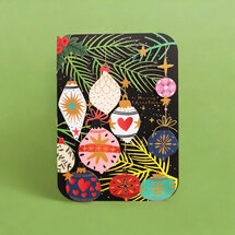 cms055 lasergesneden kerstkaart - kerstballen merry christmas