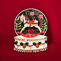 cms056 lasergesneden kerstkaart - hobbelpaard