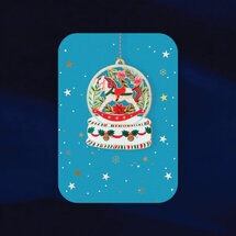 WHC099 kerstkaart met houten hanger - hobbelpaard