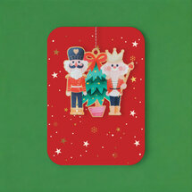 WHC100 kerstkaart met houten hanger - notenkraker