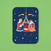 WHC101 kerstkaart met houten hanger - 3 koningen - a
