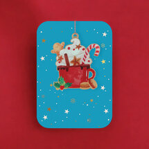 WHC106 kerstkaart met houten hanger - chocolademelk