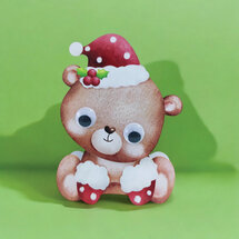 XWHK010 kerstkaart wobbly head - beer