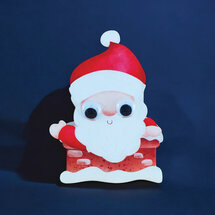 XWHK011 kerstkaart wobbly head - kerstman