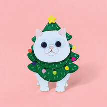 XWHK012 kerstkaart wobbly head - kerstkat