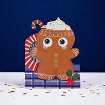 XWB002 laser gesneden kerstkaart Aww! so cute! - peperkoek mannetje