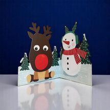 XWB003 laser gesneden kerstkaart Aww! so cute! - rendier