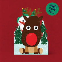 XWB003 laser gesneden kerstkaart Aww! so cute! - rendier