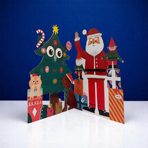XWB008 laser gesneden kerstkaart Aww! so cute! - kerstboom