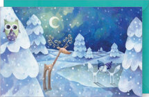 kCM2 - 4 kerstansichtkaarten met envelop van Aurélie Blanz  - sneeuw