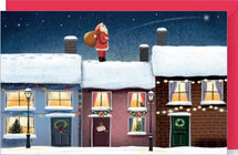 kCM3 - 4 kerstansichtkaarten met envelop van Rosie Hilyer  - kerstman