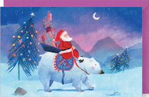 kCM6 - 4 kerstansichtkaarten met envelop van Izou  - kerstman