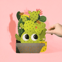 WB004 laser gesneden kaart Aww! so cute! - cactus