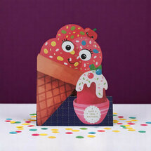 WB017 laser gesneden kaart Aww! so cute! - ijs