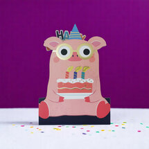 WB013 laser gesneden kaart Aww! so cute! - feestvarken