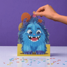 WB012 laser gesneden kaart Aww! so cute! - monster