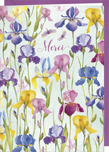 D175 - wenskaart M.M - merci - iris