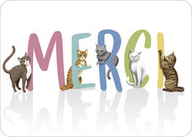 C203 Rosie Hilyer ansichtkaart - merci - katten
