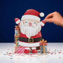 XWB007 laser gesneden kerstkaart Aww! so cute! - kerstman