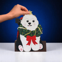 XWB005 laser gesneden kerstkaart Aww! so cute! - hond