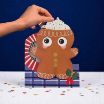 XWB002 laser gesneden kerstkaart Aww! so cute! - peperkoek mannetje