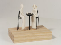 Sculptuur Laurent Trébout - eerste kopje koffie - premier café