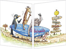 CT380 Cache-Cache uitklapbare kaart - pensioen in de zon