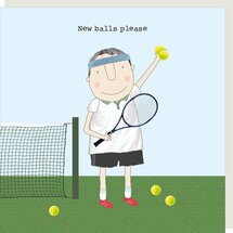 GF582 – Rosie made a thing wenskaart - new balls - tennis