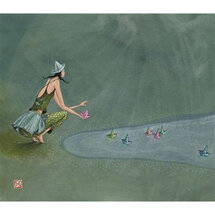 QB25141 wenskaart gaelle boissonnard - papieren bootjes