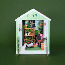 MN089 Miniature pop-up kaart - tuinschuur